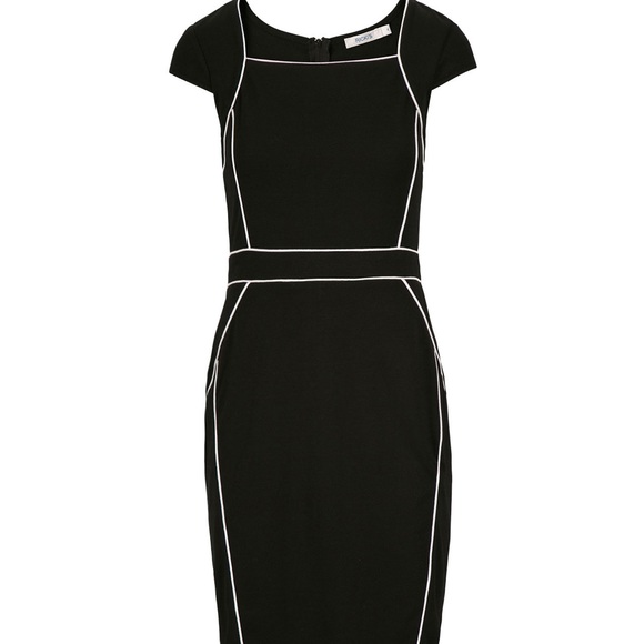 Classy black ponte career work dress knee length